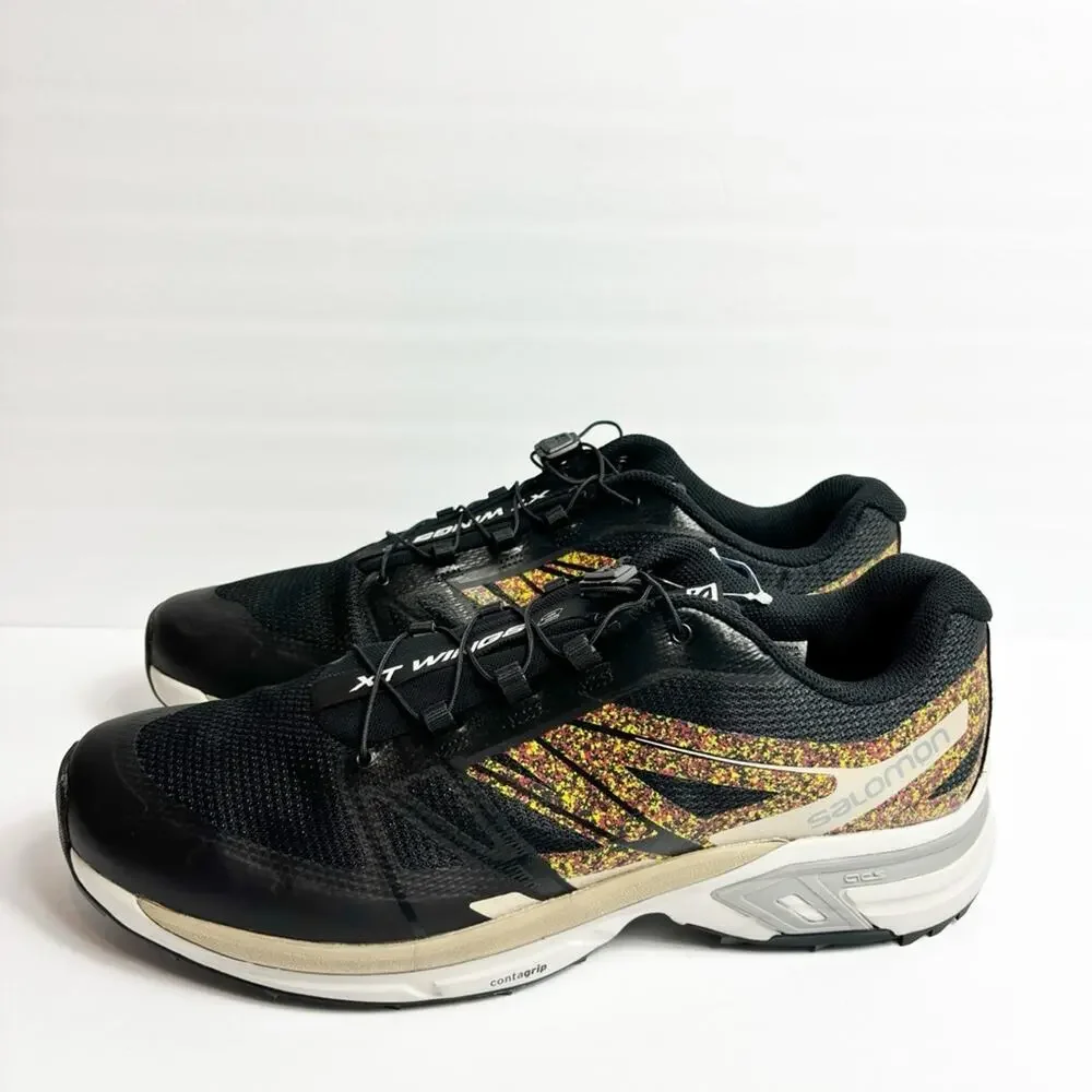 SALOMON XT-WINGS 2 MINDFUL BLACK FEATHER GRAY QUIET SHADE SIZE WOMEN 11 MEN 10